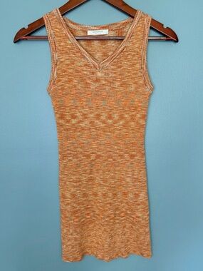 Peppermayo Sleeveless Knit Mini Dress in Marled Orange | Size 4